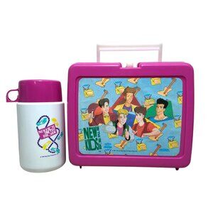 New Kids On The Block Vintage 1991 PINK Lunchbox Thermos NKOTB